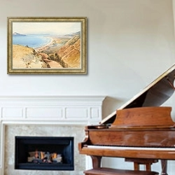 «Дорога Хорокиви, ведущая вниз, к Пэкакарики» в интерьере классической гостиной над камином