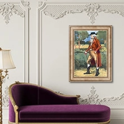 «A Man of the Time of George III 1760-1820 2» в интерьере в классическом стиле над банкеткой