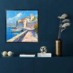 «Sunny morning in Antibes» в интерьере в классическом стиле в синих тонах