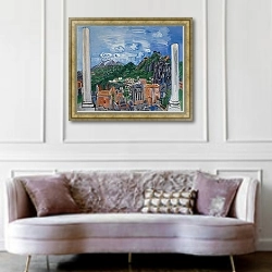 «Древний театр Таормины» в интерьере гостиной в классическом стиле над диваном