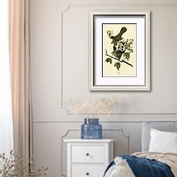 «Cat Bird» в интерьере спальни в стиле прованс с синими деталями