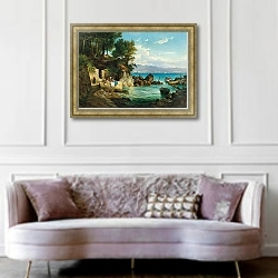 «Bucht in Abbazia» в интерьере гостиной в классическом стиле над диваном