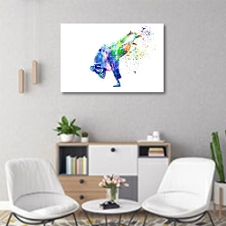 «Танец красок» в интерьере офиса над шкафом с документами