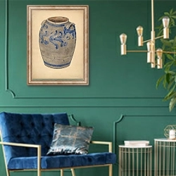 «Stoneware Crock» в интерьере в классическом стиле с зеленой стеной