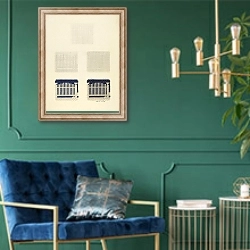 «Chart of Coverlet Thread Construction» в интерьере в классическом стиле с зеленой стеной