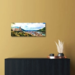 «Германия. Панорамный вид на Хайдельберг» в интерьере современной квартиры над комодом