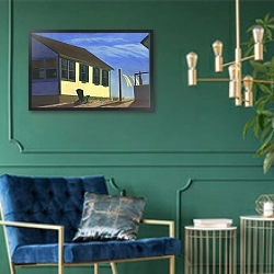 «Summer Wind, 2009» в интерьере в классическом стиле с зеленой стеной