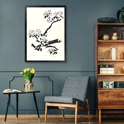 «Аппельблоузем» в интерьере гостиной в стиле ретро в серых тонах