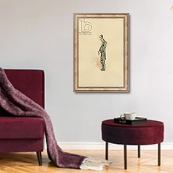 «Littimer, c.1920s» в интерьере гостиной в бордовых тонах