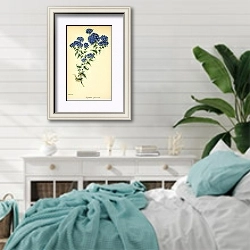 «Triptillion Spinosum» в интерьере спальни в стиле прованс с голубыми деталями
