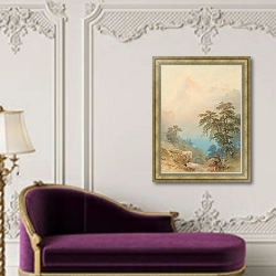 «Без названия» в интерьере в классическом стиле над банкеткой