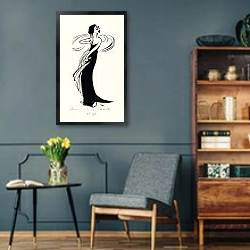 «Танцор» в интерьере гостиной в стиле ретро в серых тонах