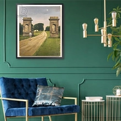 «Luna 1» в интерьере в классическом стиле с зеленой стеной