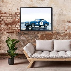 «Ferrari 166 195 S Coupe '1948–50 дизайн Vignale» в интерьере гостиной в стиле лофт над диваном