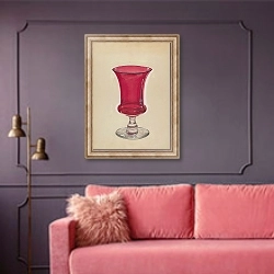 «Glass» в интерьере гостиной с розовым диваном