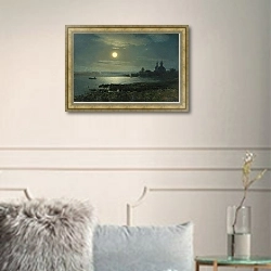 «Восход Луны Над Озером» в интерьере в классическом стиле в светлых тонах