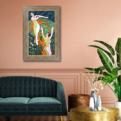 «Ballspielerinnen» в интерьере классической гостиной над диваном