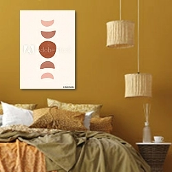 «Терракотовые луны» в интерьере спальни  в этническом стиле в желтых тонах