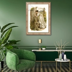 «Tennyson's Olivia» в интерьере гостиной в зеленых тонах
