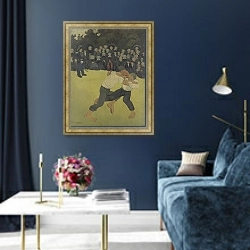 «Бретонская борьба» в интерьере в классическом стиле в синих тонах