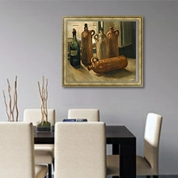 «Stillleben mit fünf Flaschen» в интерьере современной кухни над столом