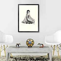 «Ворспел Гэмелен» в интерьере гостиной в этническом стиле над столом