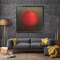 «Pomegranate, 2010» в интерьере в стиле лофт над диваном