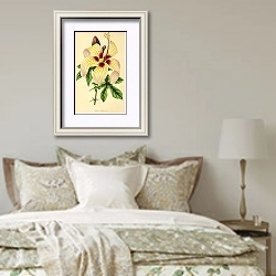 «Hibiscus Cameronii» в интерьере спальни в стиле прованс над кроватью