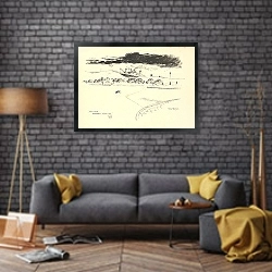 «Gezicht op de de Sluis in Purmerend. Gezien vanaf de Kanaalschans, kijkend naar links de Kanaalkade.» в интерьере в стиле лофт над диваном