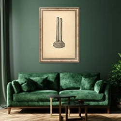 «Candlestick Double» в интерьере зеленой гостиной над диваном