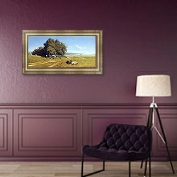 «Пейзаж. 1882» в интерьере в классическом стиле в фиолетовых тонах
