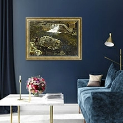 «У мельничного пруда» в интерьере в классическом стиле в синих тонах