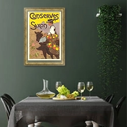 «Сохраняет саксонский» в интерьере столовой в зеленых тонах