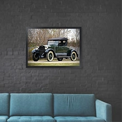 «Stanley Roadster 740E '1922» в интерьере в стиле лофт с черной кирпичной стеной