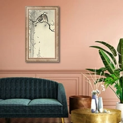 «Two gray starlings» в интерьере классической гостиной над диваном