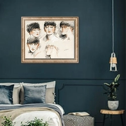 «Gladys Deacon, Duchess Of Marlborough» в интерьере классической спальни с темными стенами