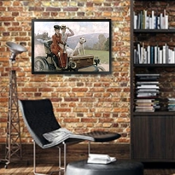 «Дамы-ювелиры» в интерьере кабинета в стиле лофт с кирпичными стенами