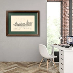 «Дрезден город и его окрестности пл.01» в интерьере современного кабинета на стене