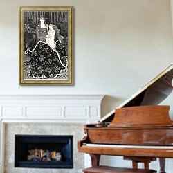 «A large Christmas Card, 1895» в интерьере классической гостиной над камином