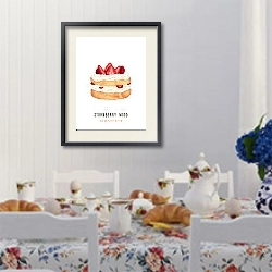 «Strawberry mood» в интерьере кухни в стиле прованс над столом с завтраком