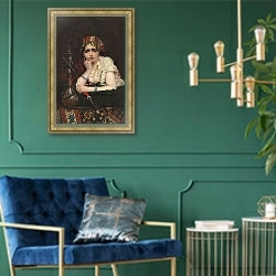 «Одалиска» в интерьере в классическом стиле с зеленой стеной