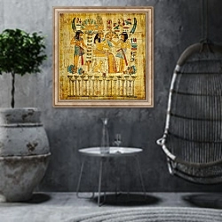 «Старый египетский пергамент» в интерьере в этническом стиле в серых тонах