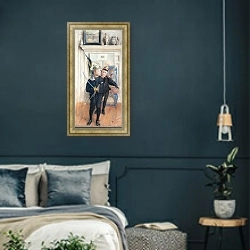 «Ульф и Понтус» в интерьере классической спальни с темными стенами