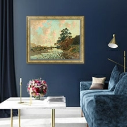 «Река Хатт» в интерьере в классическом стиле в синих тонах