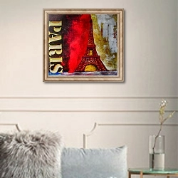 «Париж и Эйфелева башня 1» в интерьере в классическом стиле в светлых тонах