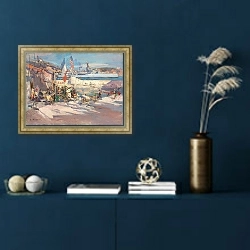 «Cafe in a French Port,» в интерьере в классическом стиле в синих тонах