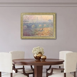 «Waterloo Bridge, 1900» в интерьере столовой в классическом стиле