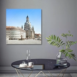«Германия. Дрезден 2» в интерьере современной гостиной в серых тонах