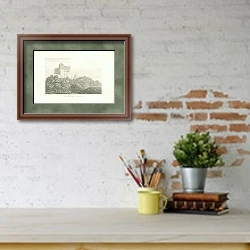 «Bolsover Castle Derbyshire 2» в интерьере кабинета с кирпичными стенами над письменным столом