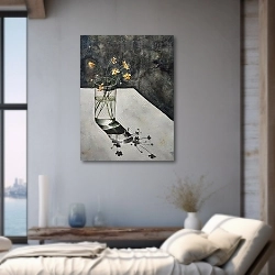 «Акварель. Лютики в стакане» в интерьере 